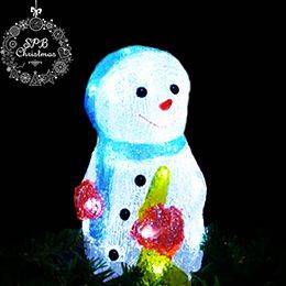 Светодиодная акриловая фигура «Снеговик с метлой» (25см, уличная) 