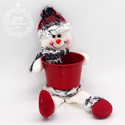 Новогодняя игрушка «Снеговик с горшком» (30см)