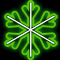 Снежинка из неона «Метеор» (40х40см, IP67, с эффектом бегущих огней, уличная) зеленый